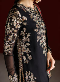 4 Piece Chiffon Embroidered Dress - Meher Noor