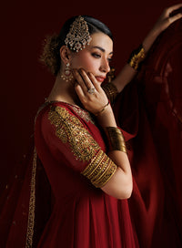 4 Piece Chiffon Embroidered Frock - Rani Noor
