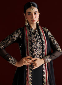 4 Piece Chiffon Embroidered Dress - Meher Noor